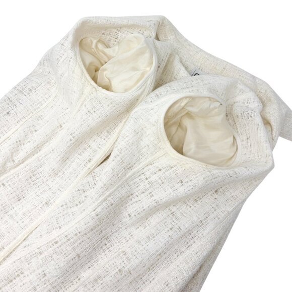 CHANEL Vintage 98P CC Logo Button Boucle Tweed Blazer Jacket #38 White [106201] - Picture 9 of 12